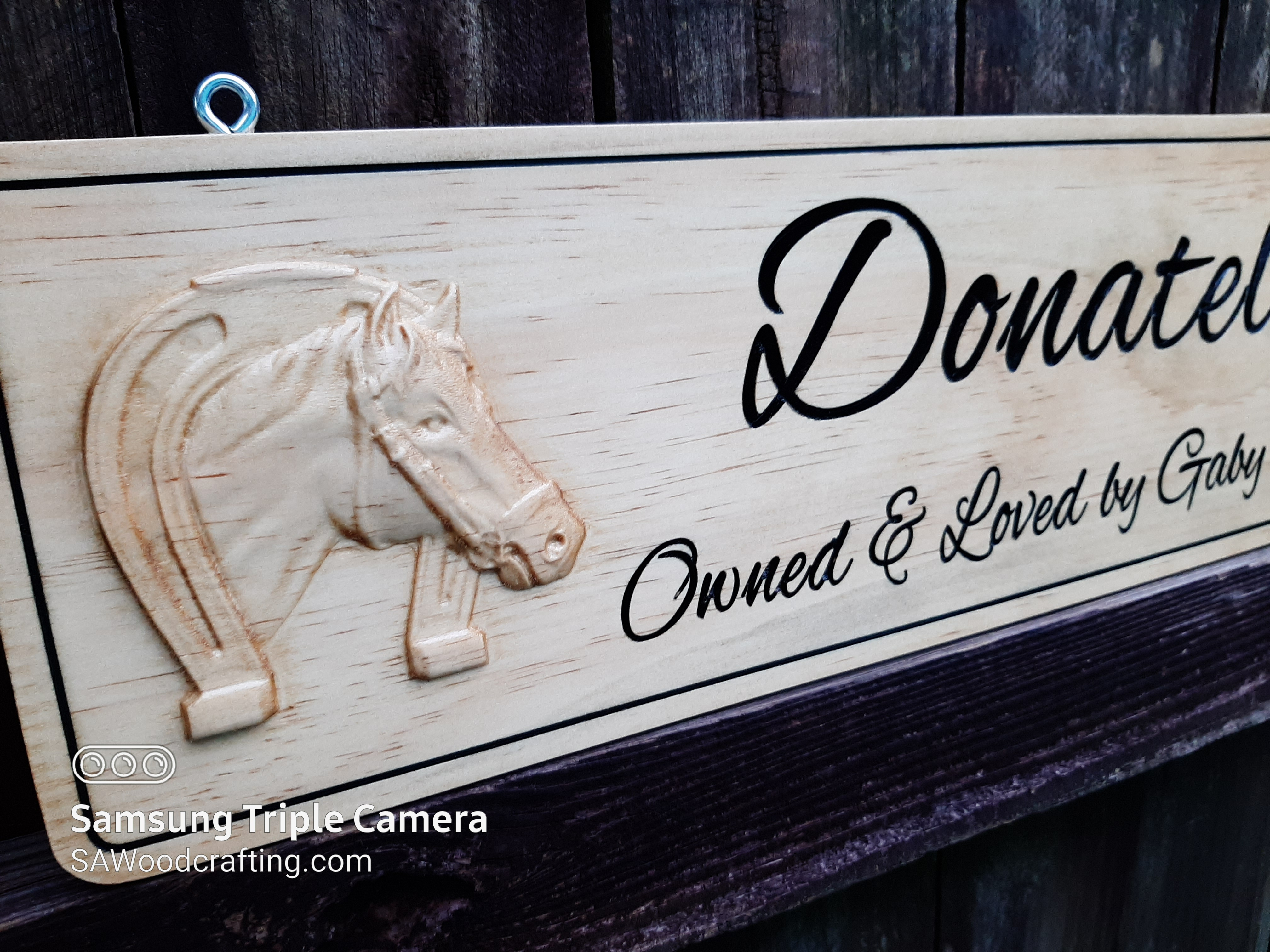 thumbnail image 2 of Custom Horse Stall Sign - 10x2 Durable Plastic Laminate - Engraved Barn Stable Sign 2 of 6