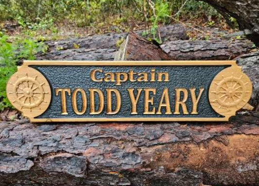 Red Cedar Nautical Art Boat Captain Name plaque