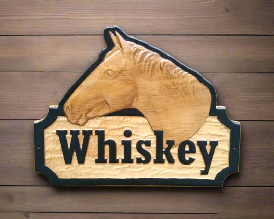 Personalized 3D Horse Stall Name Sign, Custom Horse Tack, 3D Wood Carved Barn Stable Plaque