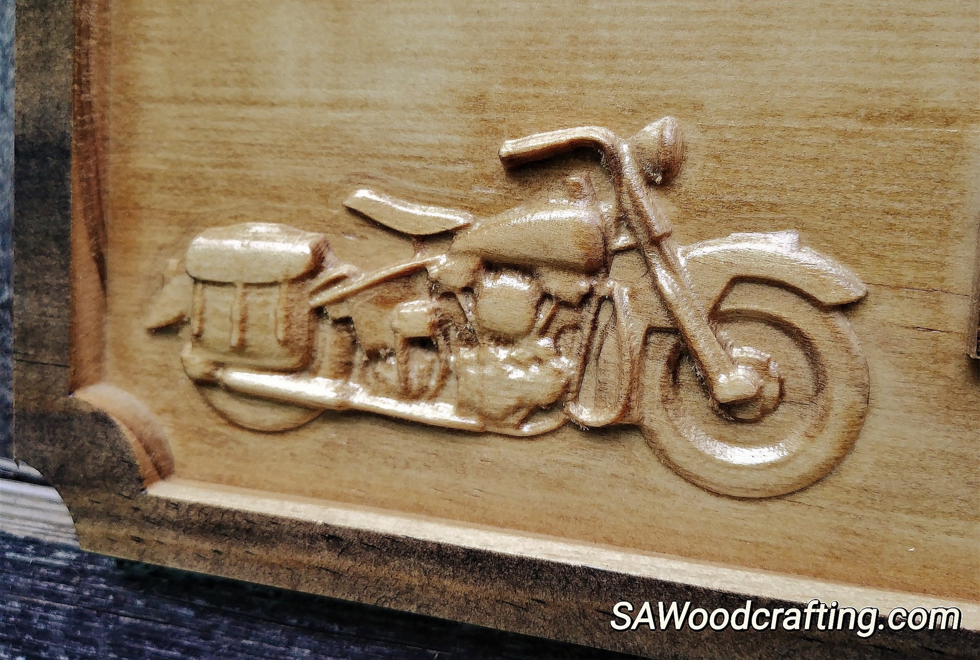 Wood carved harley davidson sign for mancave. made in the USA