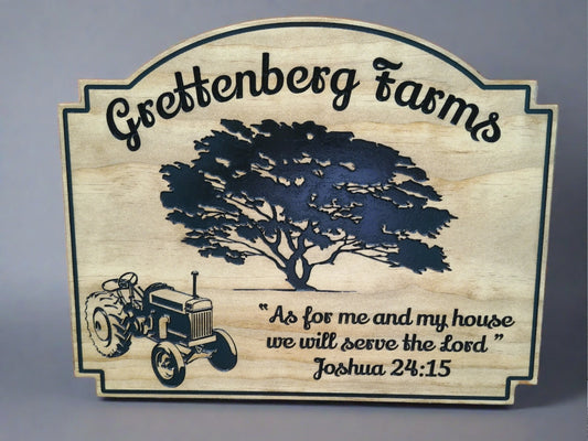 Religious Farm Family Wedding Gift, Wood carved Religious gift signs