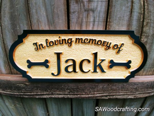 Wood Engraved Pet Memorial Plaque with Photo