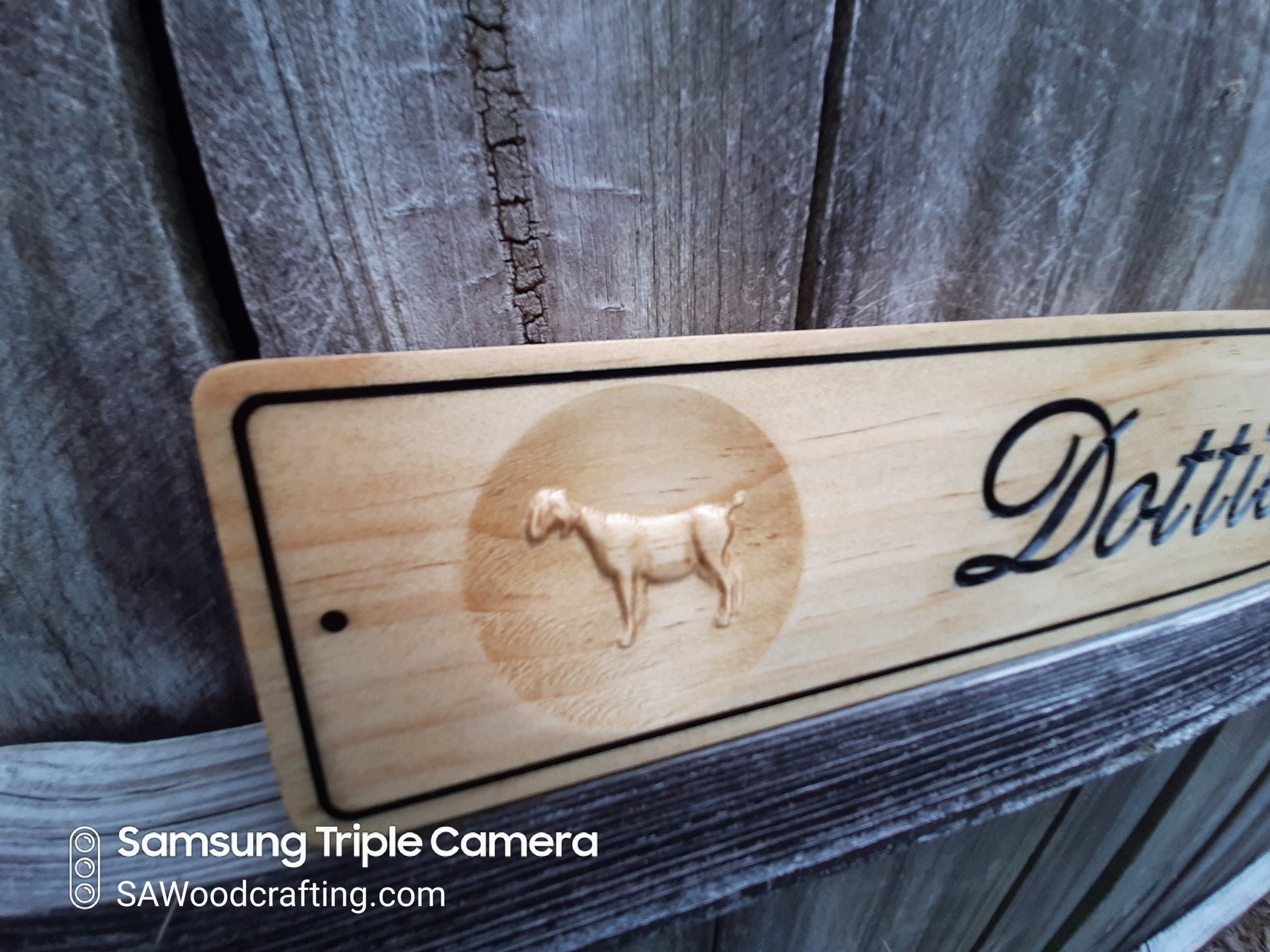 wood sign for Goat shed personalized made in America.