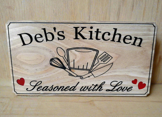 Personalized Chefs Kitchen Wood Name sign