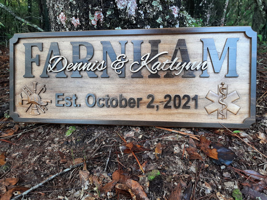 Family established name sign. made in the USA