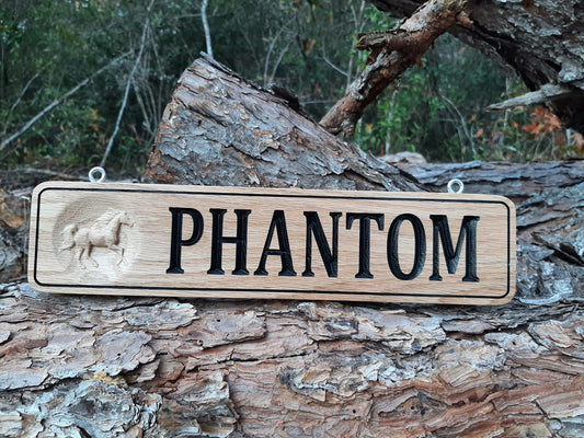 Red Oak 3" Horse Name Plate
