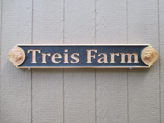 3D Wood Carved Outdoor All-Weather Farm Entrance sign