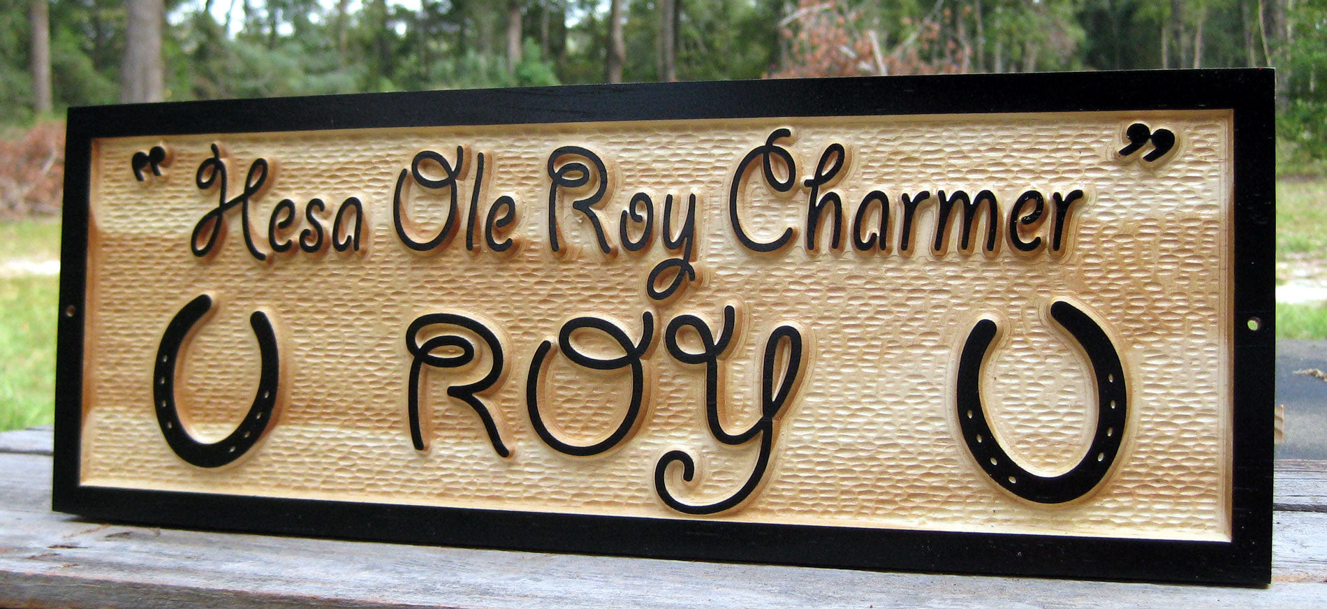 Rope style text name sign