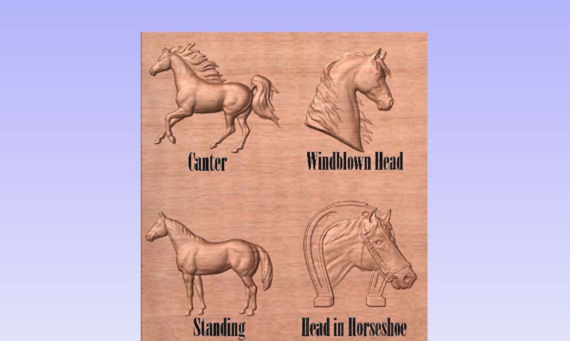 3d graphic choices for custom wood carved sign, horse wall art