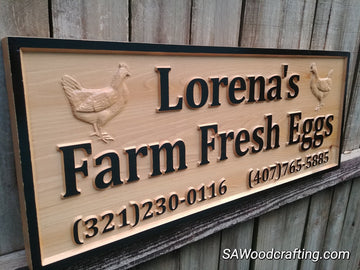 Unique wood carved business signage made in the USA.