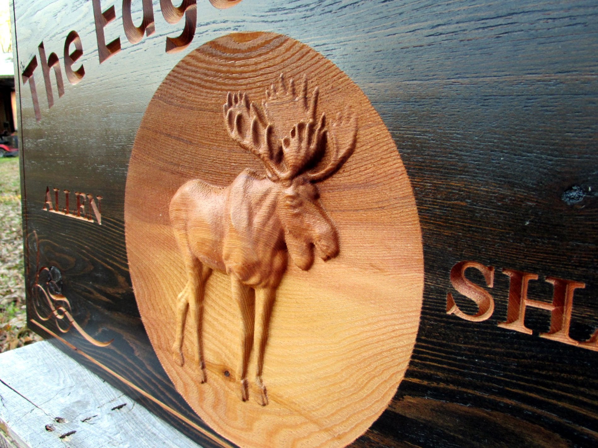 Custom wood carved signs for the hunting camp, farm house wall decoration