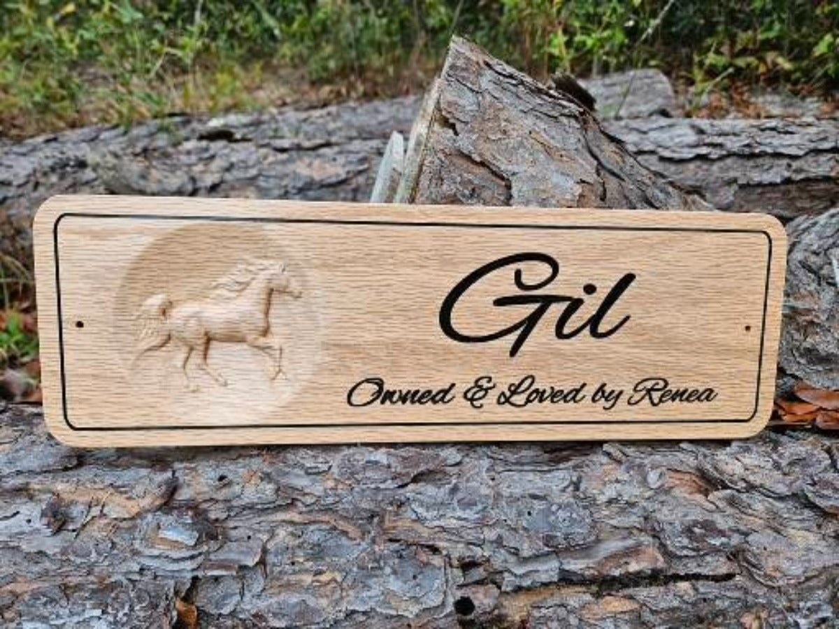 Oak stall signs made in america