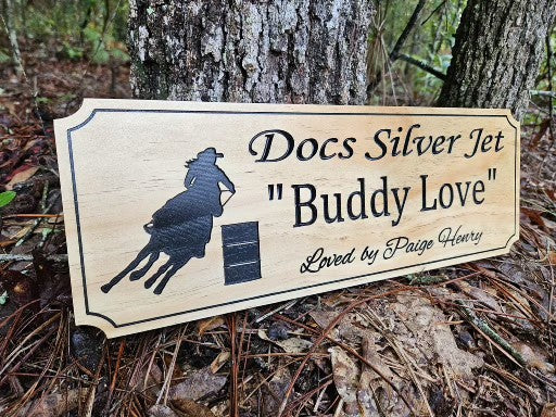 Personalized Barrel Race Horse Name sign