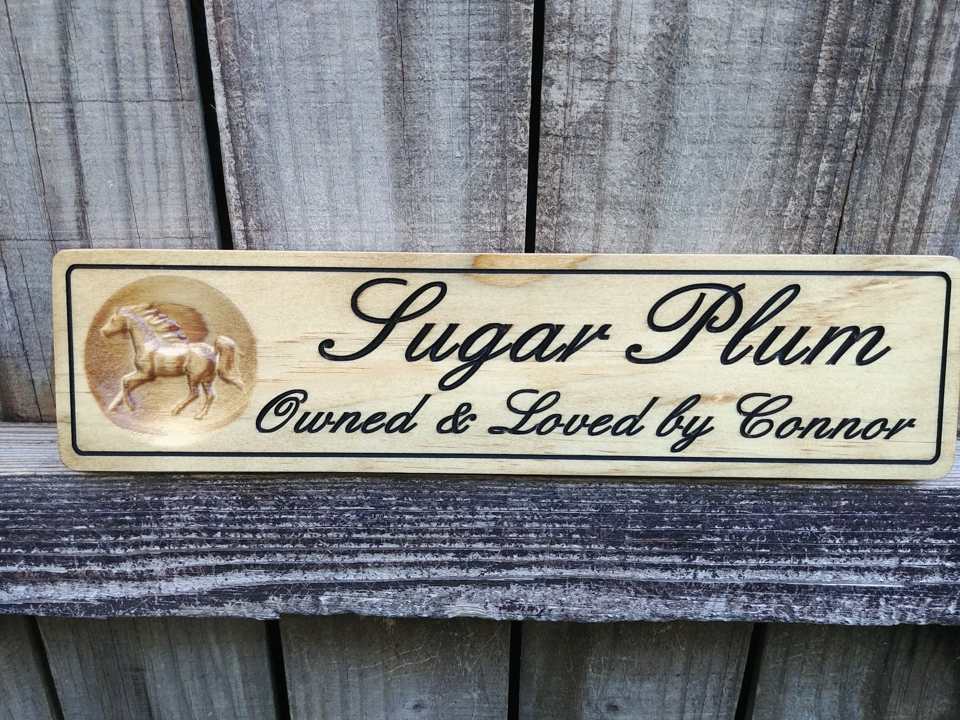 Custom 3 inch personalized Horse name plate