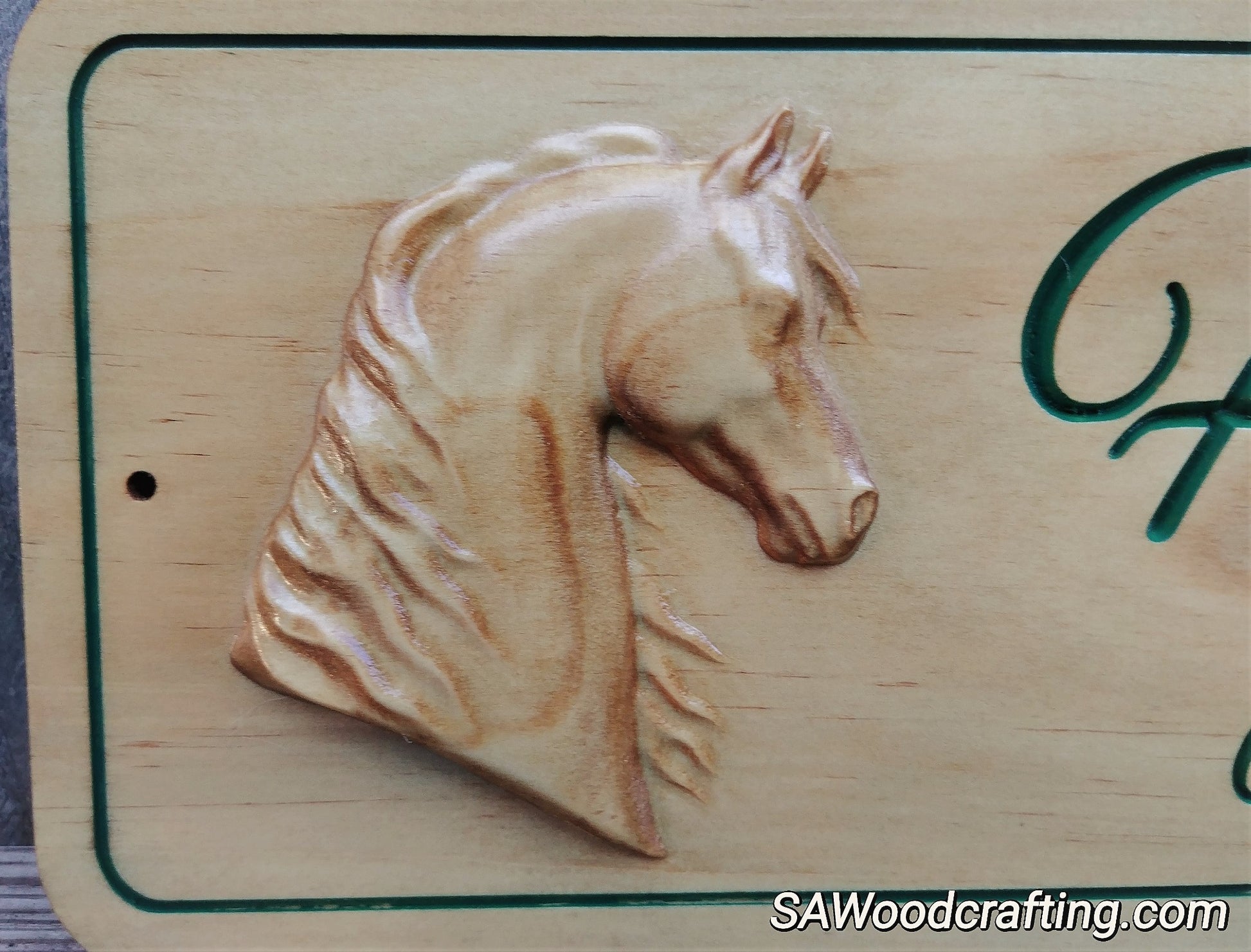 wood carved horse tack