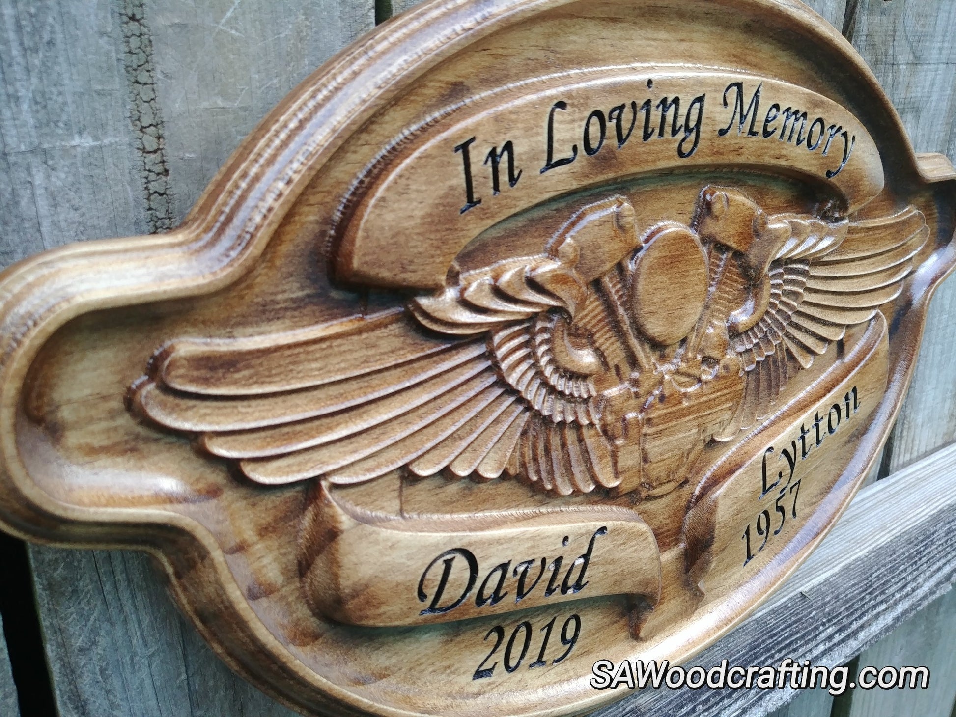 biker motorcycle memorial name sign personalized made in the USA.