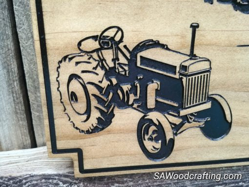 Religious Farm Family Wedding Gift, Wood carved Religious gift signs