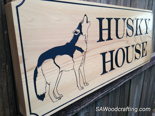 red cedar outdoor name sign for dogs, doghouse name signs made in the USA.