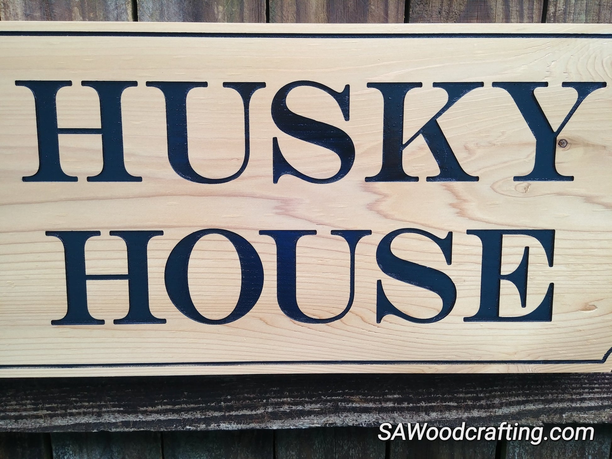 custom wood carved outdoor sign for dogs