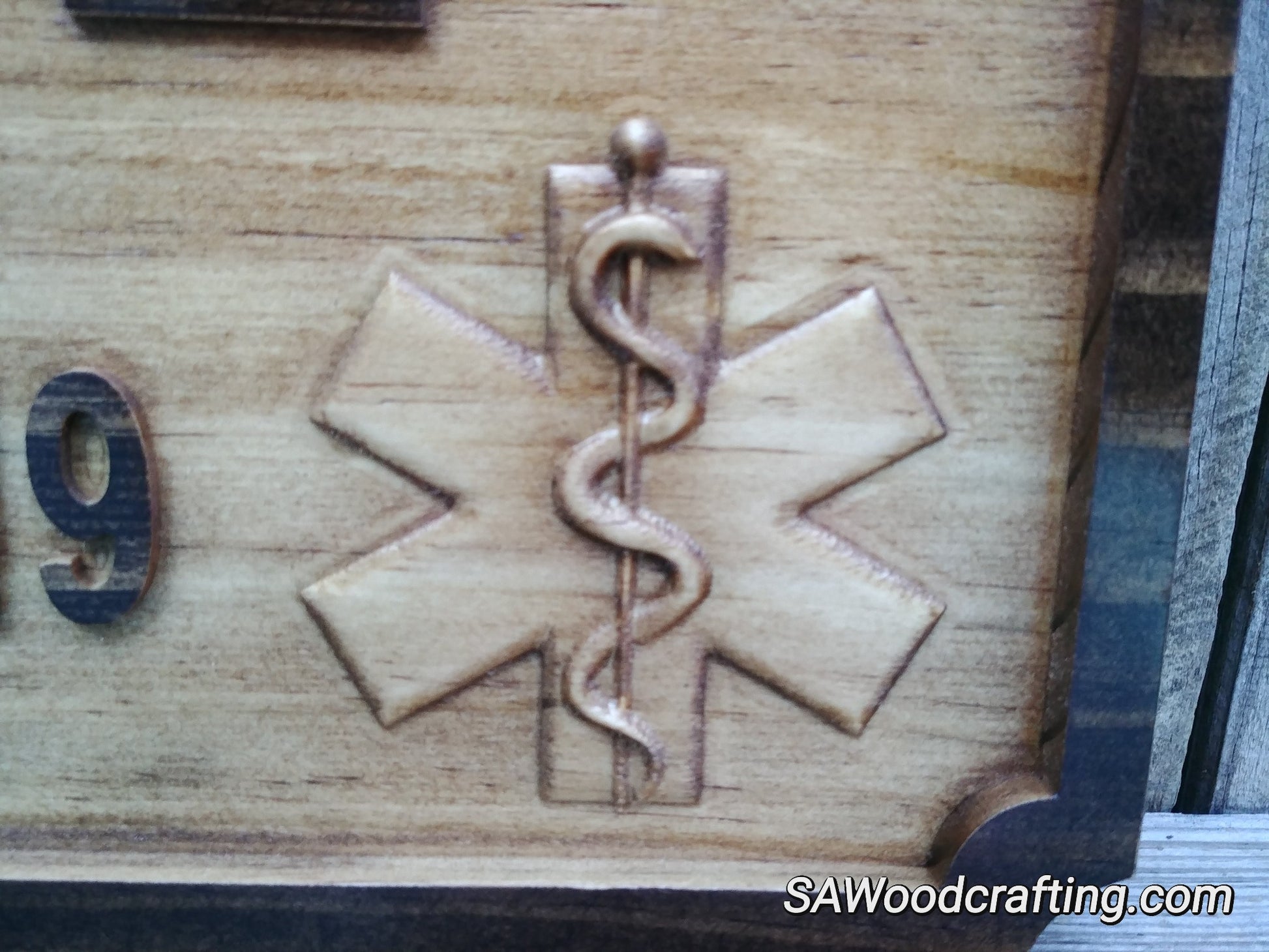 cnc wood carved nurse emblem