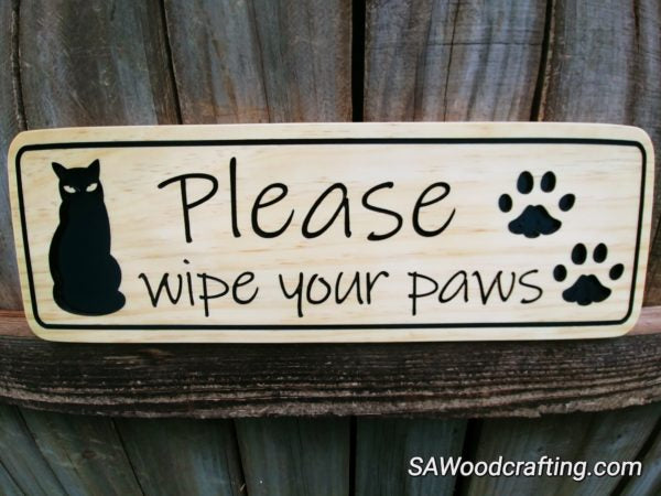 Cat lover gift , custom made wood sign to hang on the front door. Pet lovers name sign made in the USA.