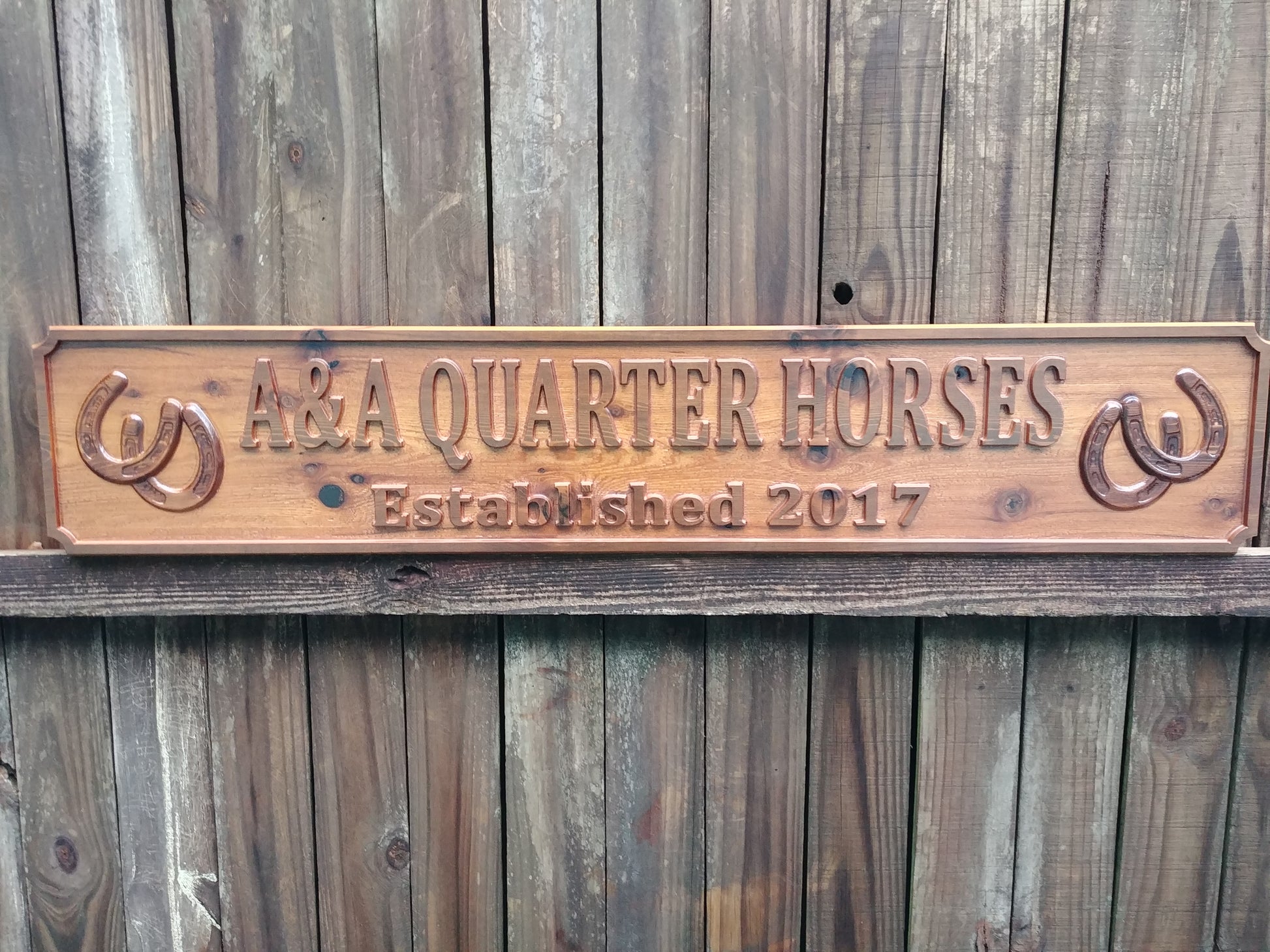 Horse tack farm and ranch all weather outdoor wood business name sign