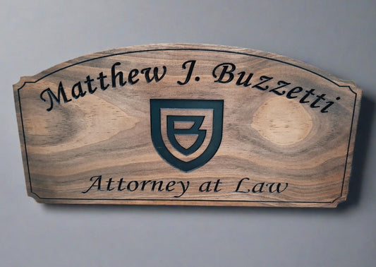 Custom made Wood Engraved Business Name plaque, Business Logo Wall sign