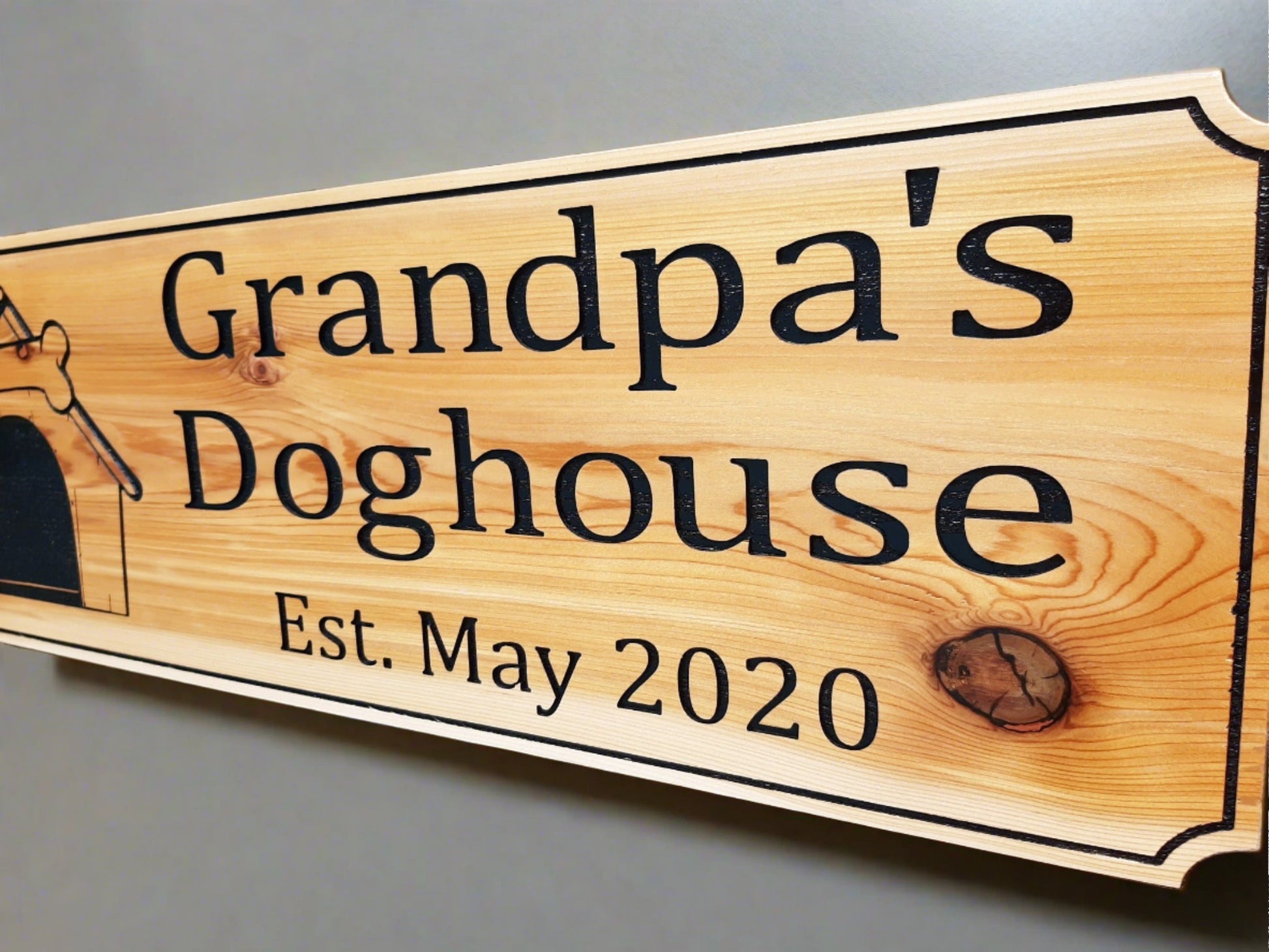 wooden sign for dog house