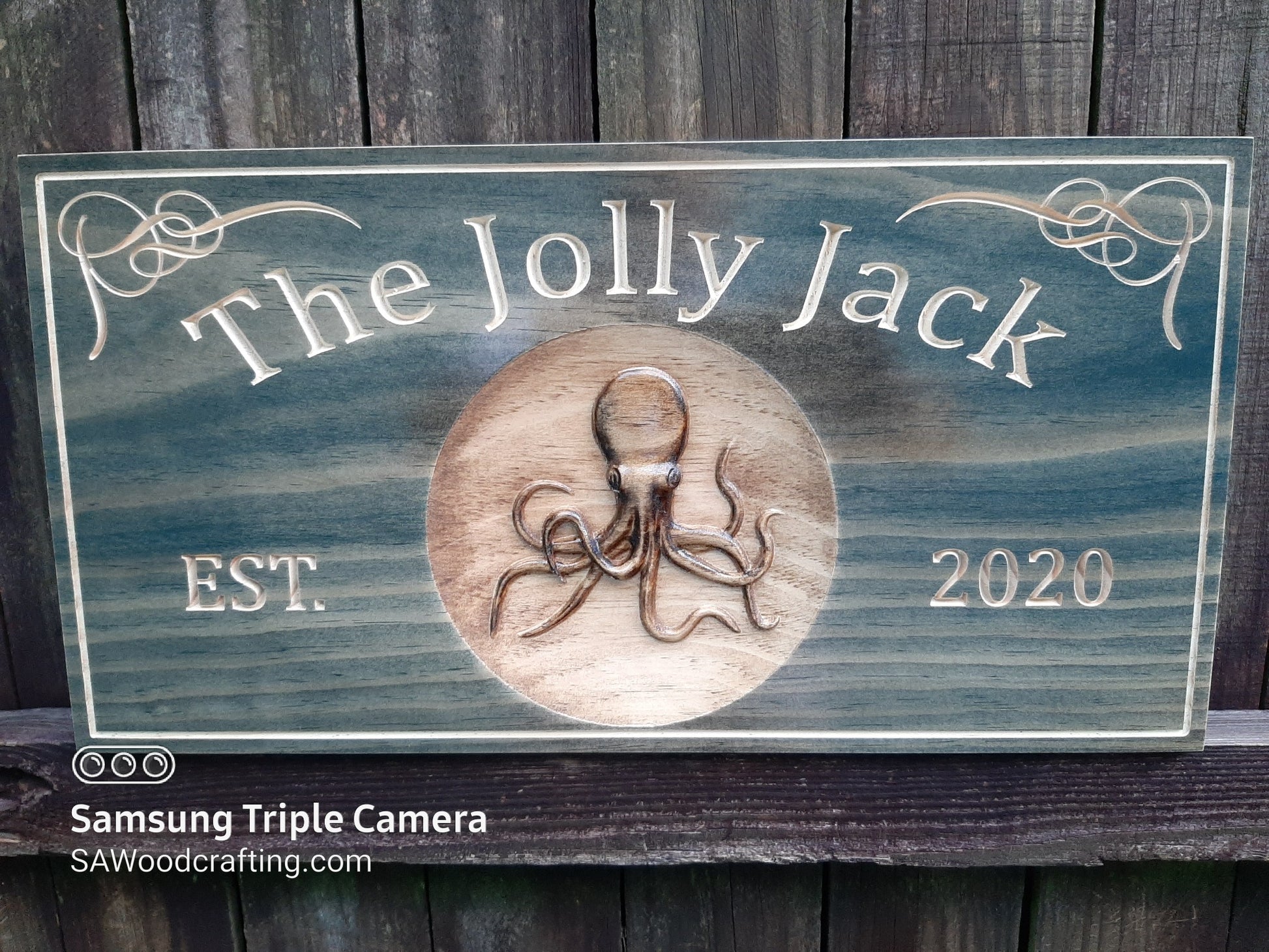 Coastal wall art with Octopus. Made in the USA