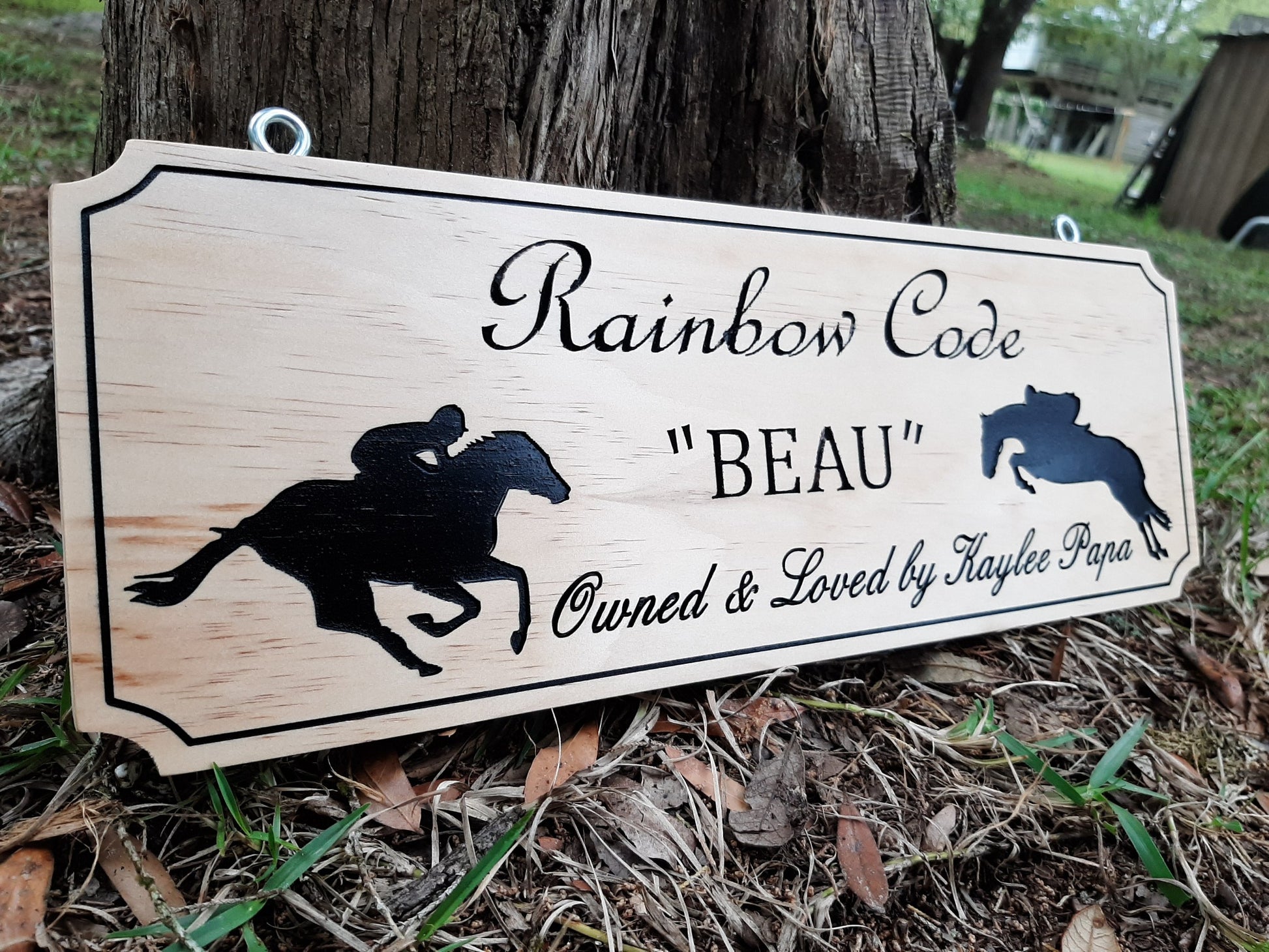 barrel racing horse stall name plates