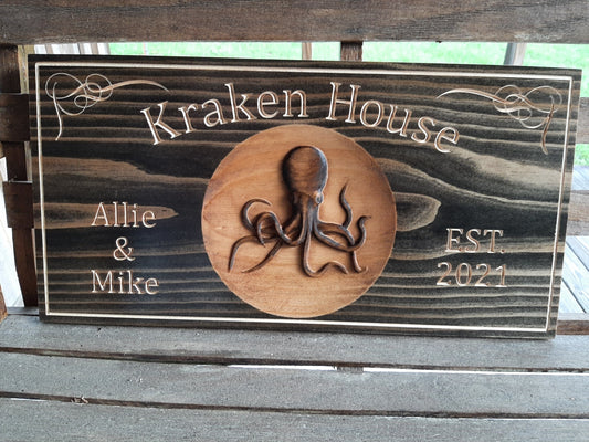 Custom Wooden Stained Nautical Art Family Last Name sign