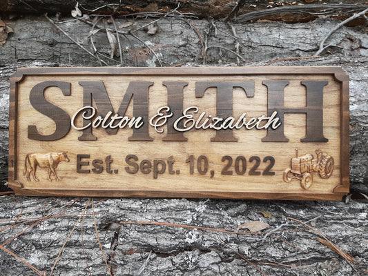 Personalized Cattle Ranch Family Name sign, Farmhouse Decoration
