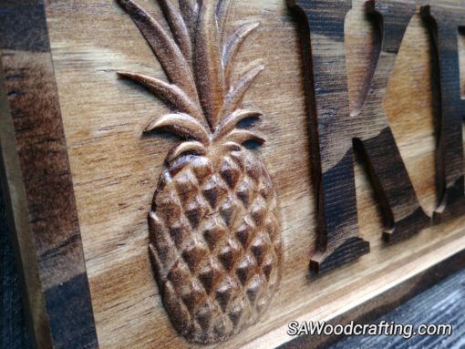 wood carved pinapple