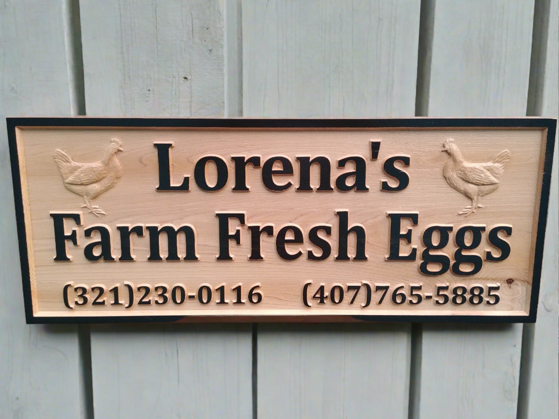 Custom Red Cedar wood carved outdoor all-weather business sign, business driveway name sign. Made in the USA.