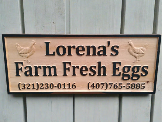 Custom Red Cedar Wood carved Outdoor Farm Name Business sign