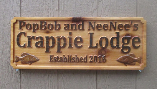 Personalized Fishing Camp Outdoor Wood Sign, Driveway sign