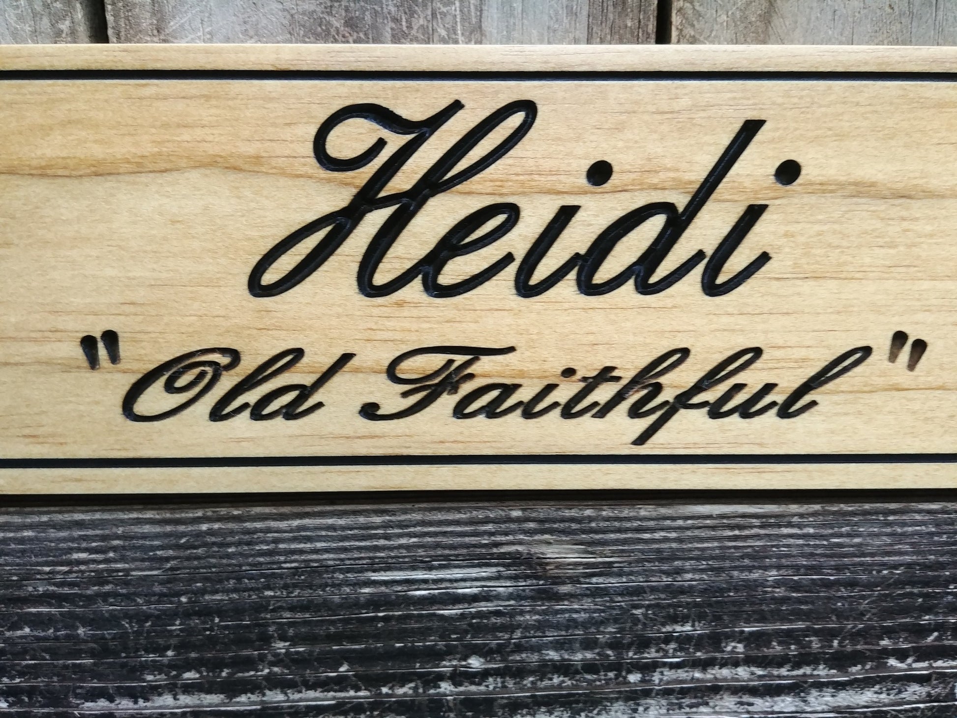 custom engraved wooden horse name plaque