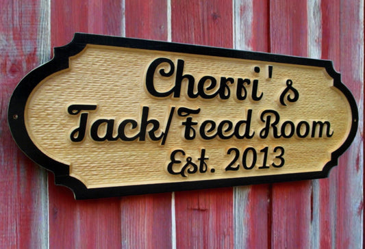 Personalized Horse Tack room Feed room Door sign, Wood Barn sign
