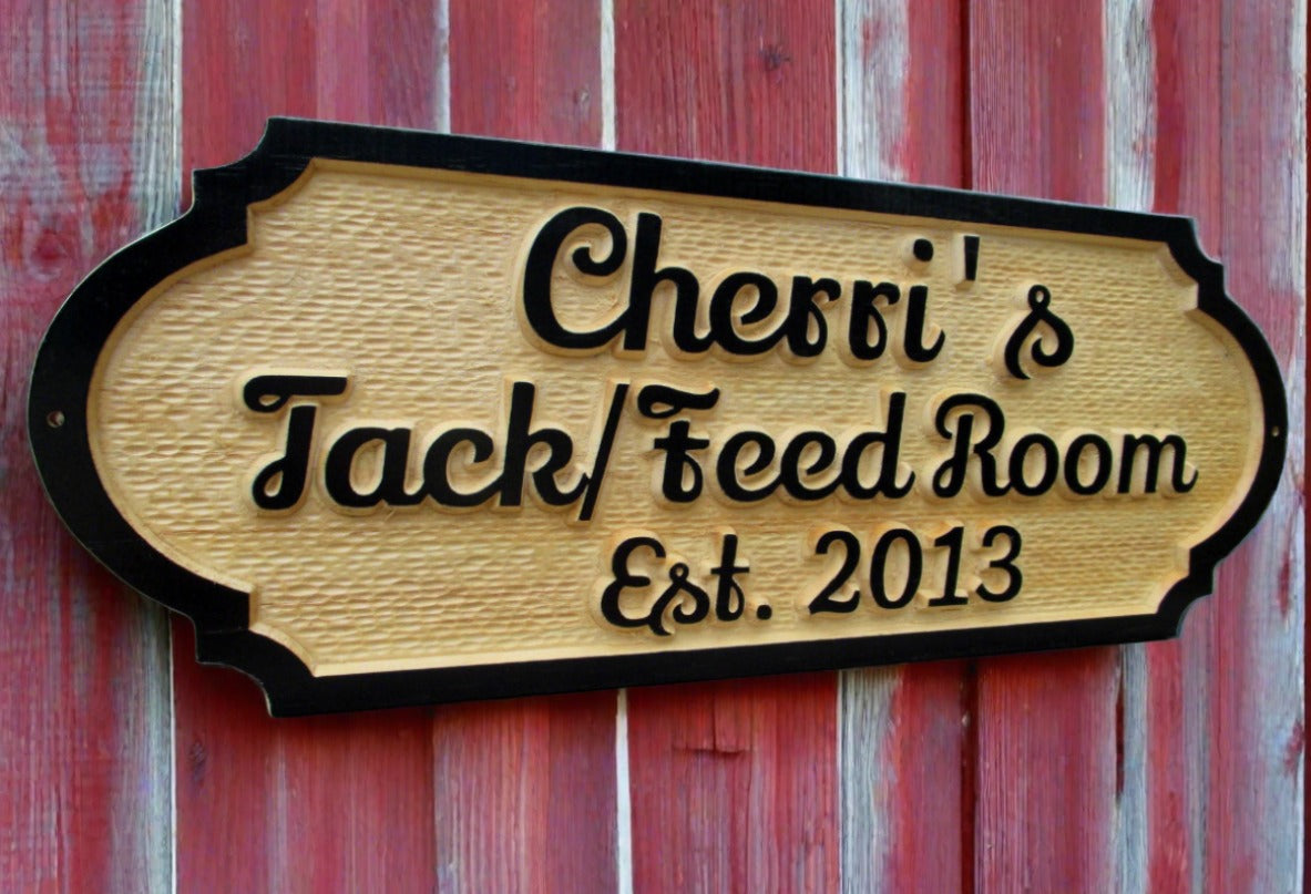 feed room, tack room equine name sign